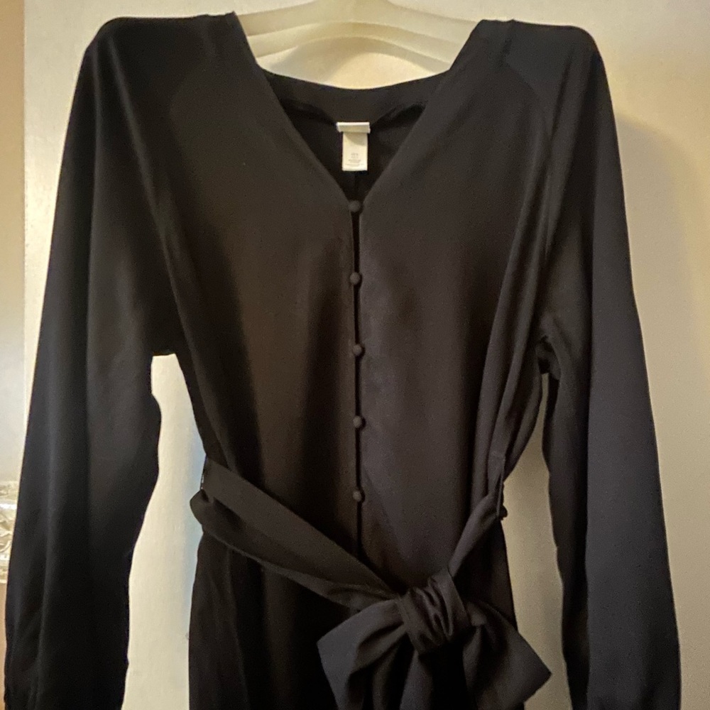 Elegant Black Button-Down Dress